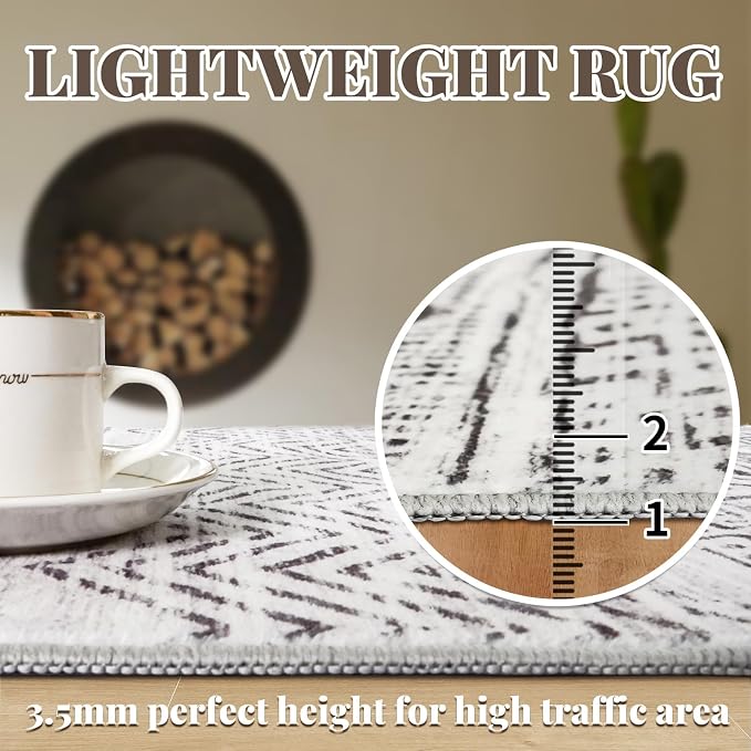 3x4 Washable Entryway Area Rug: Moroccan Small Runner Rug - Image 5