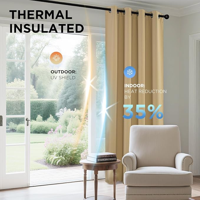Joydeco Blackout Curtains 95 Inch Length 2 Panels Set, Thermal Insulated Long - Image 4