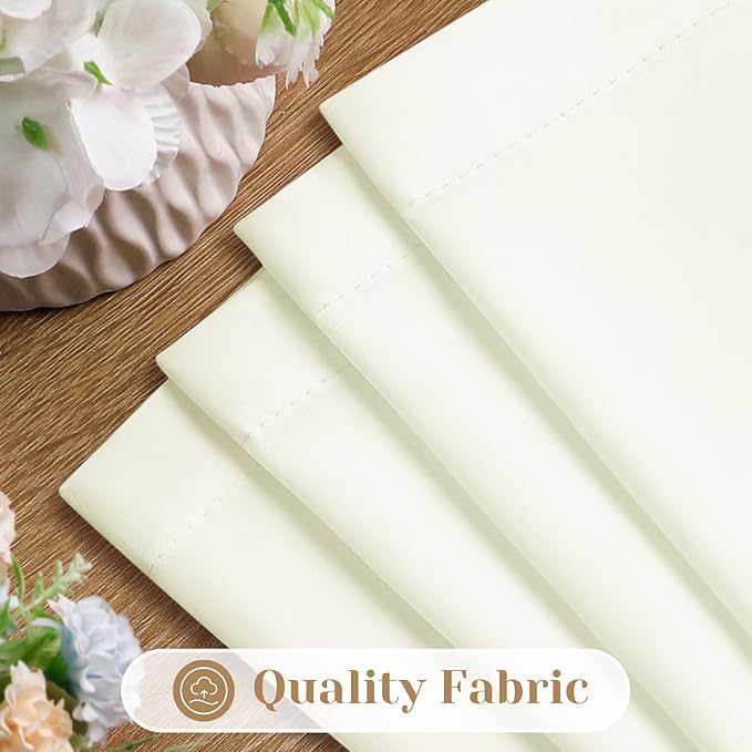 HOMEIDEAS Non-See-Through Ivory Privacy Sheer Kitchen Curtains, 30 X 36 Inches - Image 4
