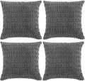 Fancy Homi 4 Packs Dark Grey Decorative Throw Pillow Covers 22x22 Inch by Fancy+Homi