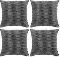 Fancy Homi 4 Packs Dark Grey Decorative Throw Pillow Covers 24x24 Inch by Fancy+Homi