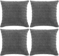 Fancy Homi 4 Packs Dark Grey Decorative Throw Pillow Covers 26x26 Inch by Fancy+Homi