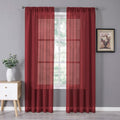 Tollpiz Sheer Curtain Linen Textured Bedroom Curtains Sheer Light Filtering Rod by Tollpiz