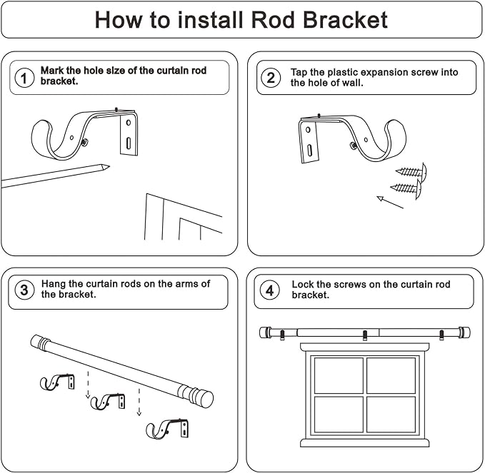 Byondeth Curtain Rods for Windows 16 to 88 Inches Adjustable Length 1 Inch - Image 7