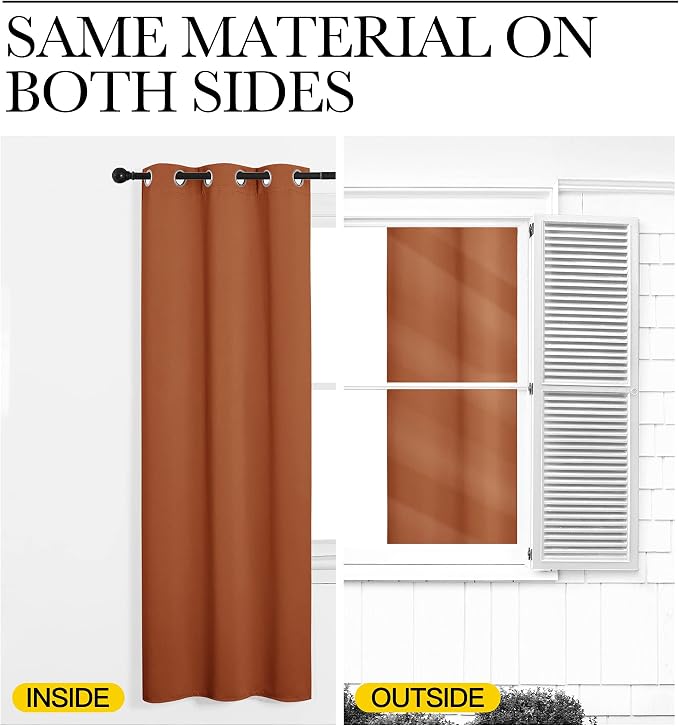 NICETOWN Burnt Orange Window Curtains Blackout Drapes, 1 Pair, 29 by 40 inches - Image 6