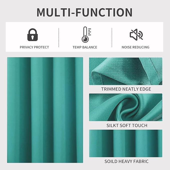 Joydeco Blackout Curtains 63 inch Length 2 Panels Set, Thermal Insulated Long - Image 4