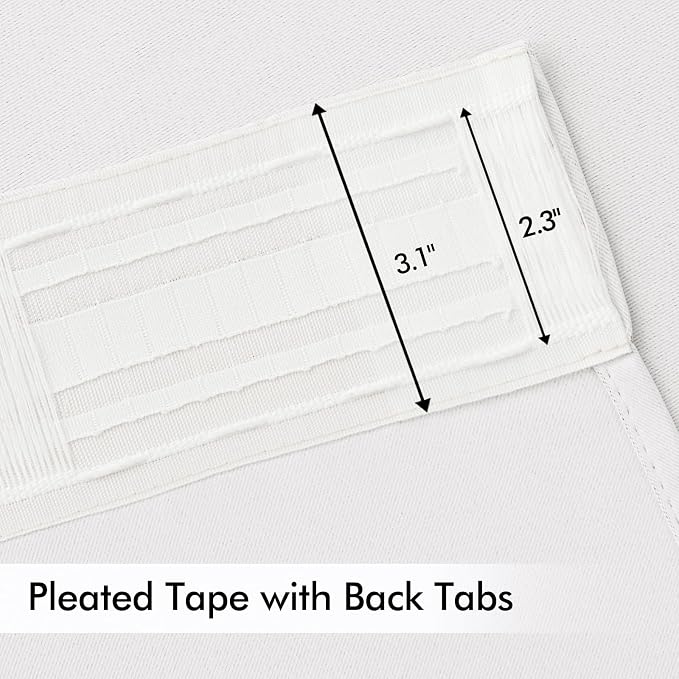 MIULEE Pure White Back Tab Blackout Curtains 52x63 Inches Long 2 Panels Set | - Image 4