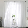 OWENIE Sheer Curtains 84 Inches Long 2 Panels Set, Sheer White Curtains by OWENIE