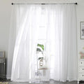 Sheer White Curtains, Sheer Curtains 96 inches Long 2 Panels Set, Rod Pocket by OWENIE