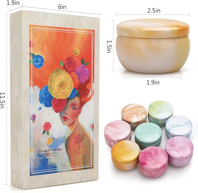 Scented Candles Gifts for Women, 8 Pack Candles for Home Scented, 8% Essential Oil Soy Candle, Stress Relief Gifts for Women, Aromatherapy Candle Set for Birthday, Thanksgiving