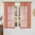 BGment Terracotta Short Linen Curtains 48 Inch Length, Burnt Orange Light by BGment