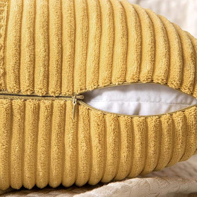 MIULEE Golden Mustard Decorative Throw Pillow Covers 16x16 Inch - Image 3