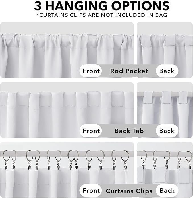 Deconovo Blackout Curtains Back Tab and Rod Pocket Thermal Insulated Curtain - Image 3