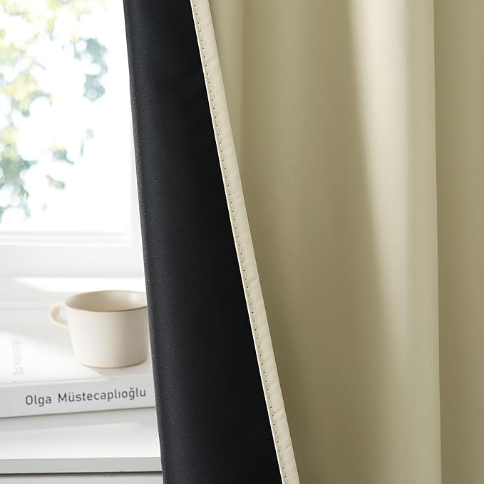 RYB HOME 100% Blackout Bathroom Curtains Over Sink 30 inches Long, Heat & UV - Image 4
