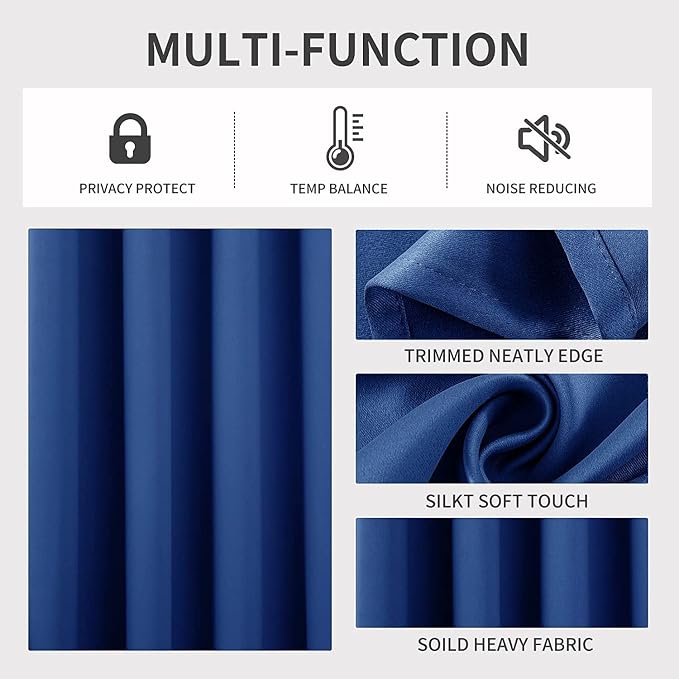 Joydeco Blackout Curtains 84 inches Long 2 Panels Set, Thermal Insulated Long - Image 3