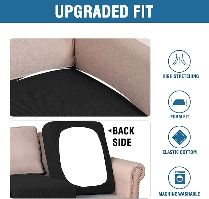 H.VERSAILTEX Super Stretch Couch Cushion Covers Sofa Cushion Slipcovers - Image 7