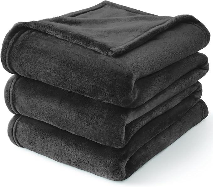 BEDELITE Fleece Blanket Soft Plush Queen Bed Blanket Charcoal Grey 90"x90" | - Image 7