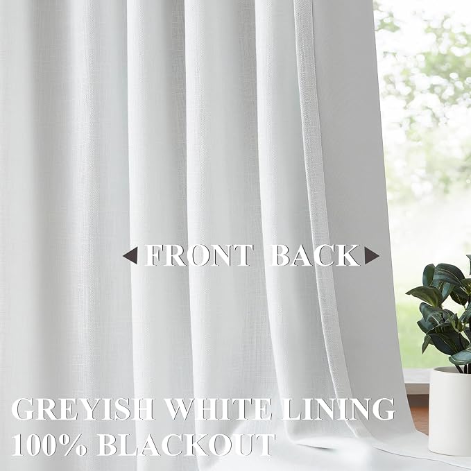 Vision Home White Pinch Pleated Full Blackout Curtains Thermal Insulated Window - Image 6