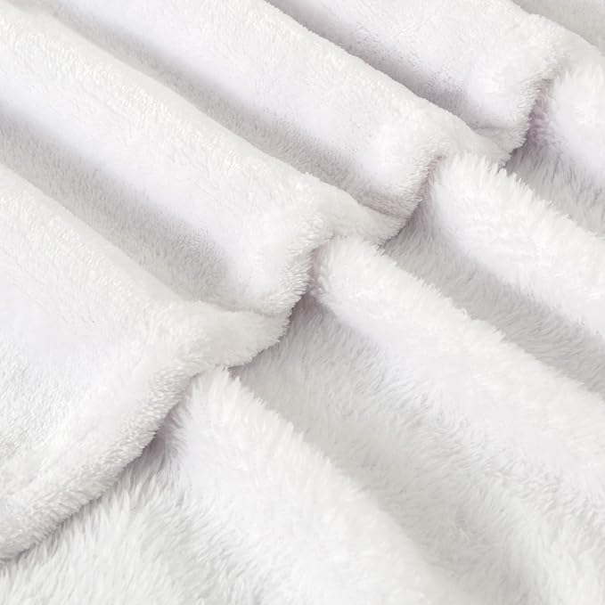 BEDELITE Fleece Blanket Soft Plush Twin Size Blanket White 60"x80" | Ultra Soft - Image 7