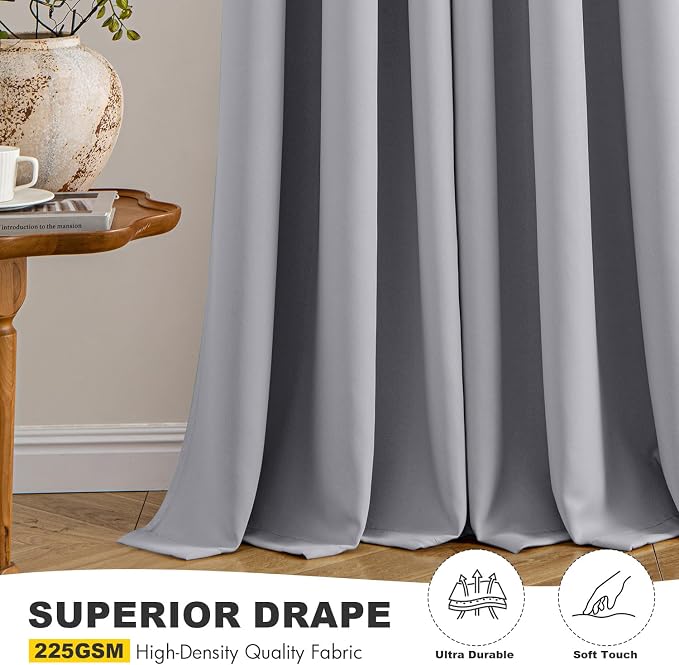 MIULEE Blackout Curtains for Bedroom 2 Panels 40 x 54 Inch Long Light Grey | - Image 5