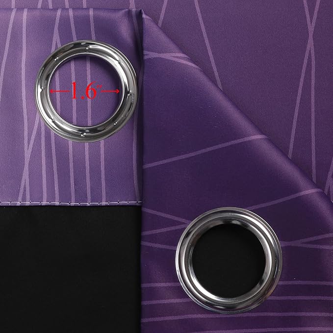 Estelar Textiler Black and Purple Ombre Blackout Curtains 45 Inch Length 2 - Image 7