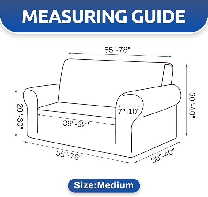Stretch Loveseat Couch Cover, 2 Cushion Couch Slipcover, Peacock Blue | 1-Piece - Image 4