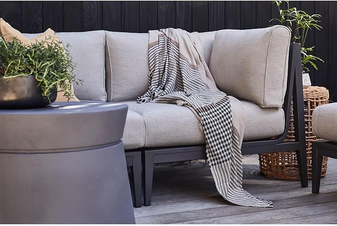 Outer Bug Shield Outdoor Throw Blanket w/Insect Shield Repellent Gear Technology- Lightweight Insect-Repellent Outdoor Blanket, Camping Picnic & Beach Blanket, Striped Plaid, 60” x 80”