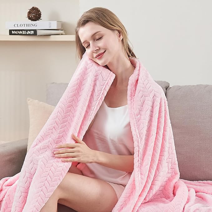 inhand Super Soft Pink Cute Throw Blanket, Cozy Plush Fleece Blanket Throw Size - Image 6