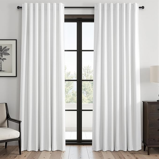Topfinel Linen Blackout Curtains 86 Inches Long 2 Panels - Image 3