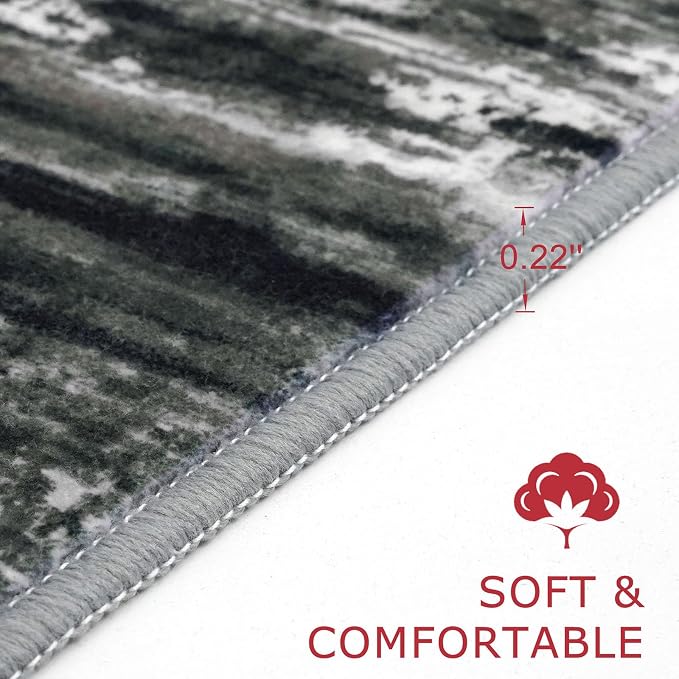 KOZYFLY Modern Abstract Hallway Runner Rug, 2x8 Kitchen Rugs Non-Slip Washable - Image 2
