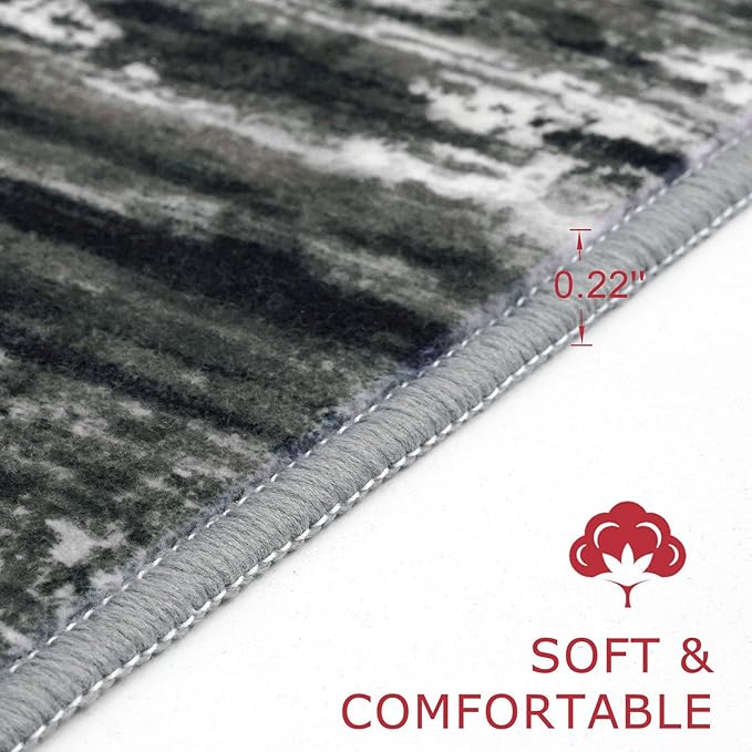 KOZYFLY 3x8 Ft Rug Modern Ombre Runner Rug - Image 2