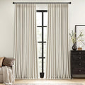 MIULEE Linen Pinch Pleated 100% Blackout Linen Curtains 40x108 Inches | Room by MIULEE
