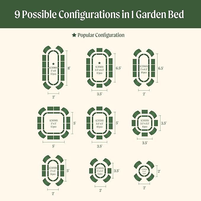 Vego garden 32" Extra Tall Raised Garden Bed Kits, 9 in 1 Modular Raised Planter Box for Vegetables Flowers Fruits Oval Metal Raised Garden Bed, Sky Blue