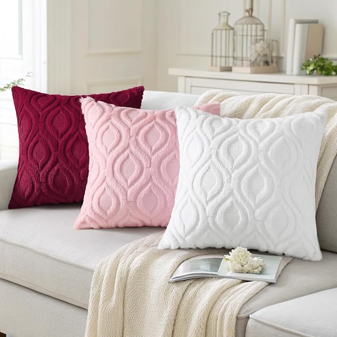 decorUhome Summer Throw Pillow Covers 12x20 Inch Set of 2, Soft Plush Faux Wool - Image 4