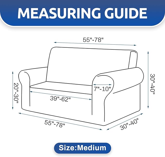 Stretch Loveseat Couch Cover, 2 Cushion Couch Slipcover, Champagne | 1-Piece - Image 4