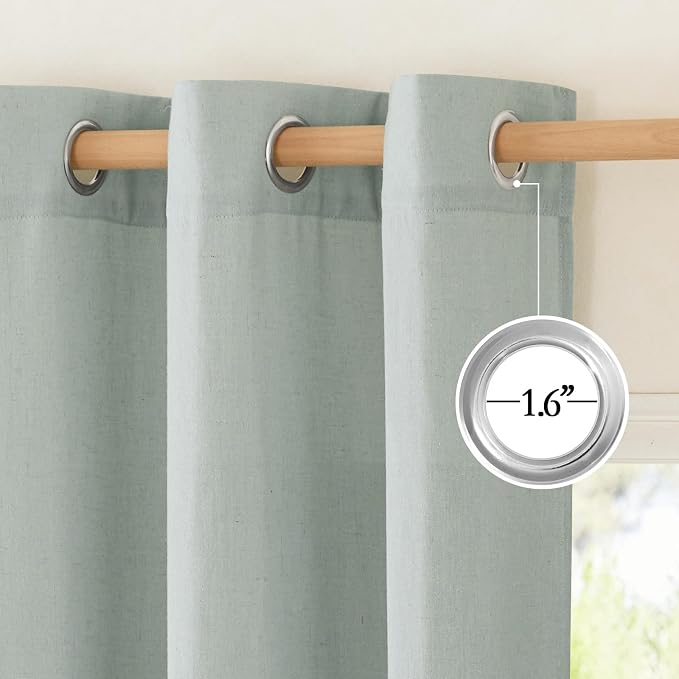 NICETOWN Flax Sage Green Linen Curtains - Image 2