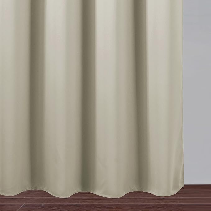 LEMOMO Light Beige Blackout Curtains 52 x 84 Inch Long Beige Curtains Set of 2 - Image 9