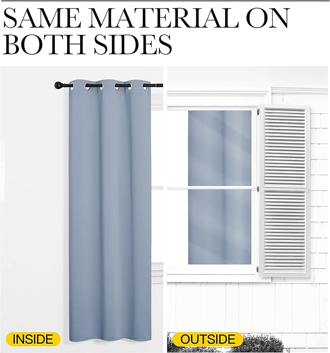 NICETOWN Vintage Blue Blackout Curtains 54 inches Length - Image 5