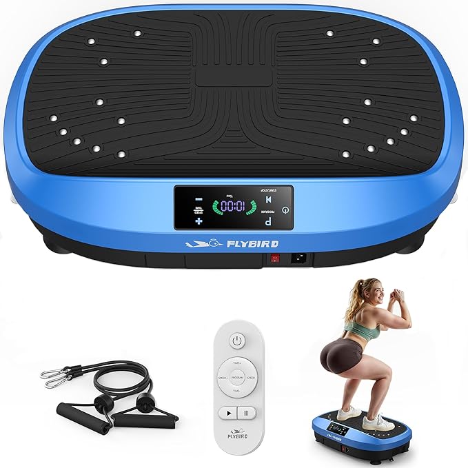 FLYBIRD Vibration Plate Exercise Machine, 120 Adjustable Speed High Intensity Vibration for Muscle Toning Weight Loss Lymphatic Drainage, Full Body Workout Vibration Plate Ideal for Fitness & Recovery