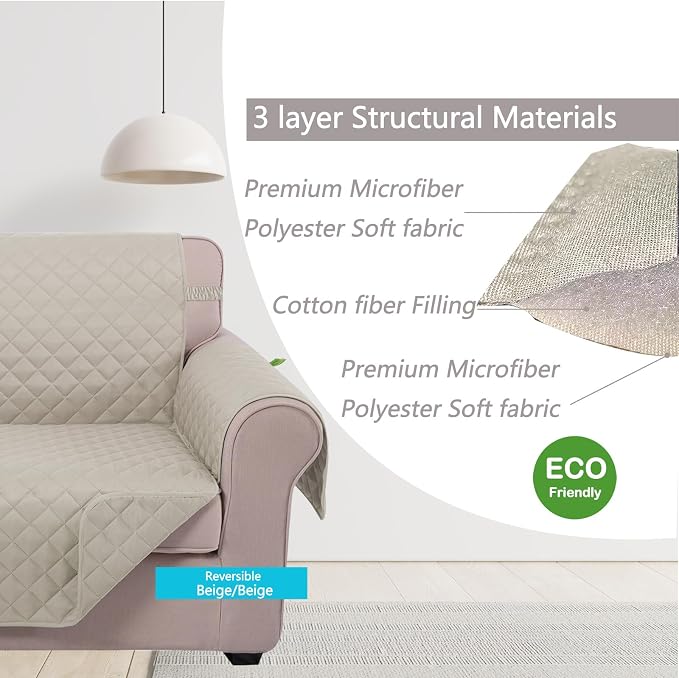 U-NICE HOME Loveseat Sofa Cover Reversible Couch Covers - Image 4