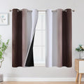 Estelar Textiler Brown and Greyish White Ombre Blackout Curtains 54 Inch Length by ESTELARTEXTILER