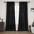 Black Linen Curtains 80 inches Long by Nanspring