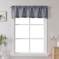 Chyhomenyc Dark Grey Valance for Windows, Light Filtering Faux Linen Solid by Chyhomenyc