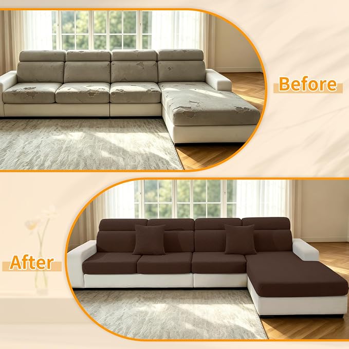 XINEAGE Couch Cushion Covers, Loveseat Seat Slipcovers - Image 7