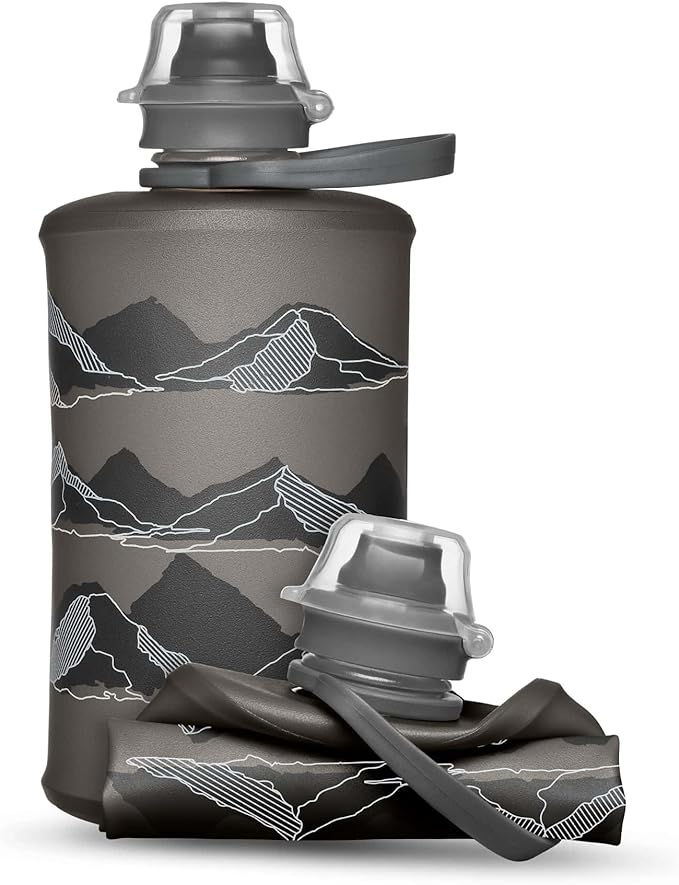 HydraPak Stow - Collapsible Backpacking Water Bottle (350ml, 500ml, 1L) - BPA Free, Ultra Light, Spill-Proof Twist Cap