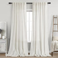 Nanspring Extra Long Beige White Curtains 105 Inch Long 2 Panels by Nanspring