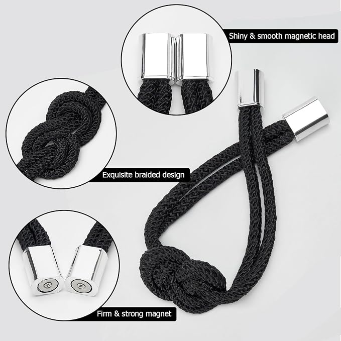 NICEEC 2 Pack Mini Magnetic Curtain Tiebacks Nordic Simple Style Drape Tie - Image 3