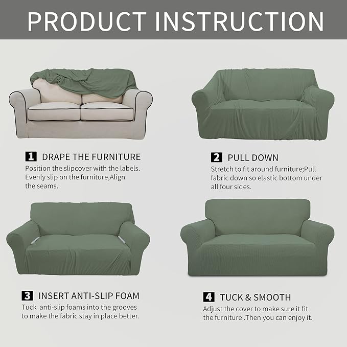 Easy-Going Stretch Oversized Loveseat Slipcover 1-Piece Sofa Cover Furniture - Image 6