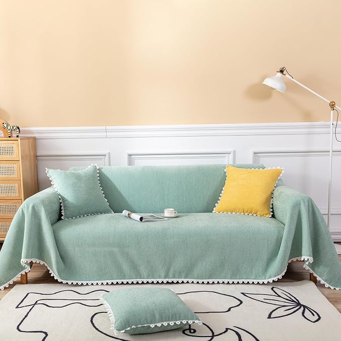 HANDONTIME Cute Sofa Covers Light Green Couch Covers by HANDONTIME