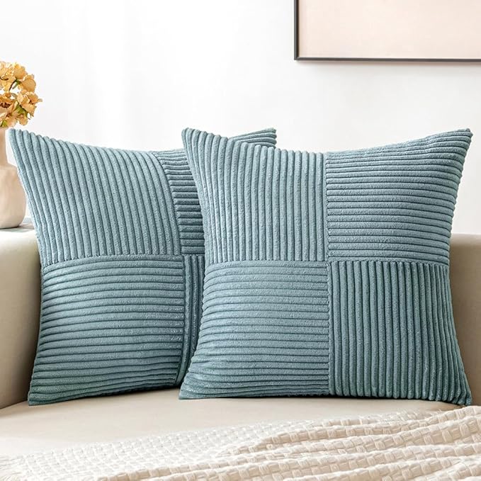MIULEE Sky Blue Decorative Throw Pillow Covers 20x20 Inch by MIULEE